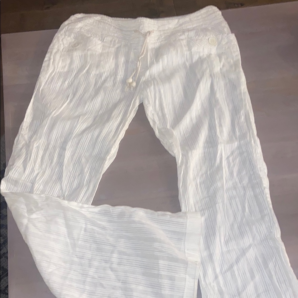 White Drawstring Pants - Picture 4 of 4